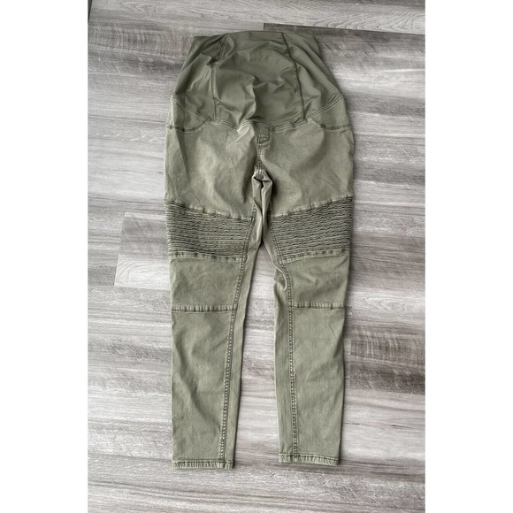 Isabel Maternity Green Moto Jeans Size 6 Ingrid & Isabel Straight Recto M2 - Picture 1 of 6